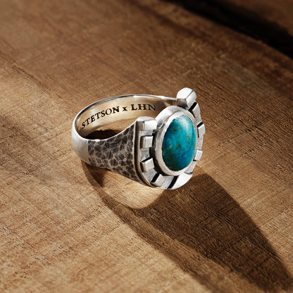 Stetson Horseshoe Ring with Turquoise