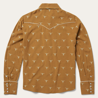 Stetson Mojave Longhorn Print Snap Western Shirt