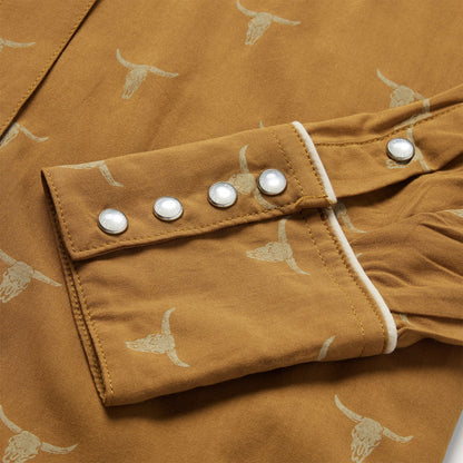 Stetson Mojave Longhorn Print Snap Western Shirt