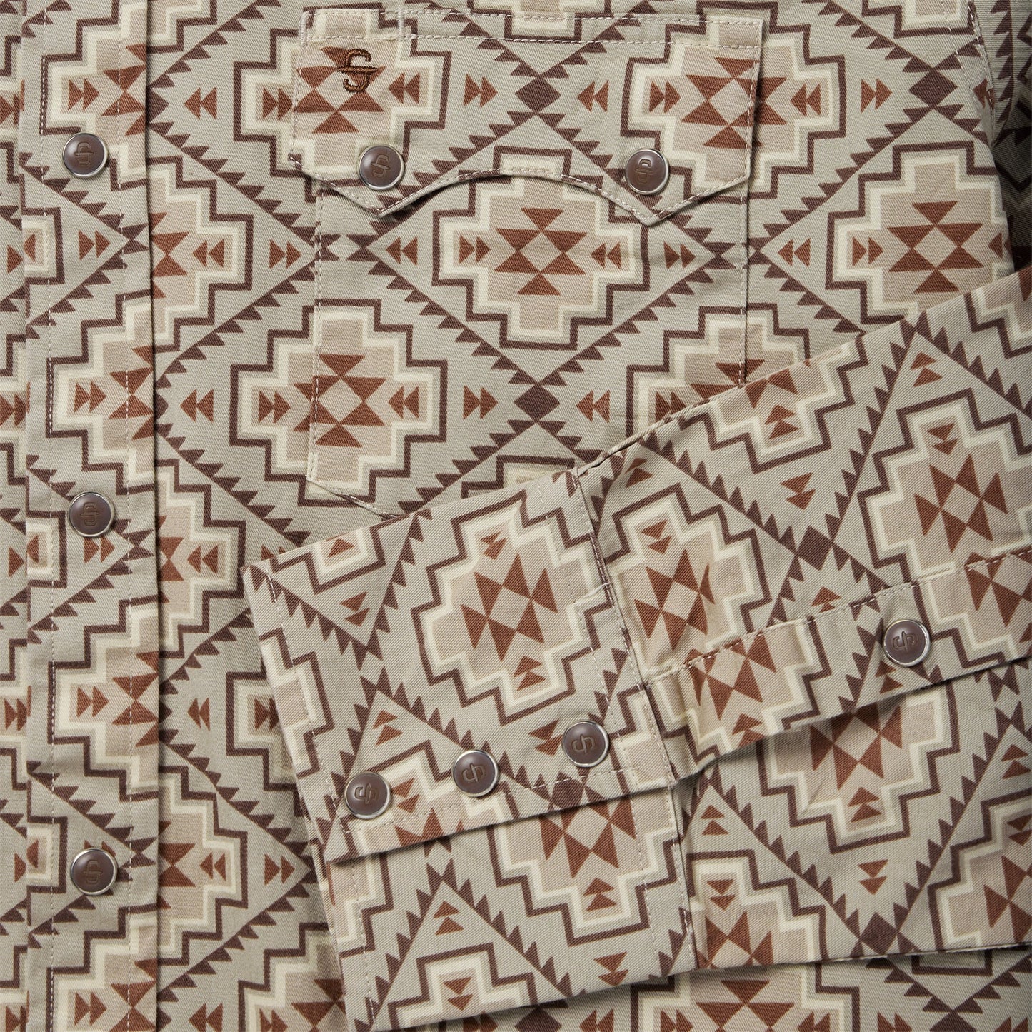 Stetson Brown Aztec Poplin Western Shirt