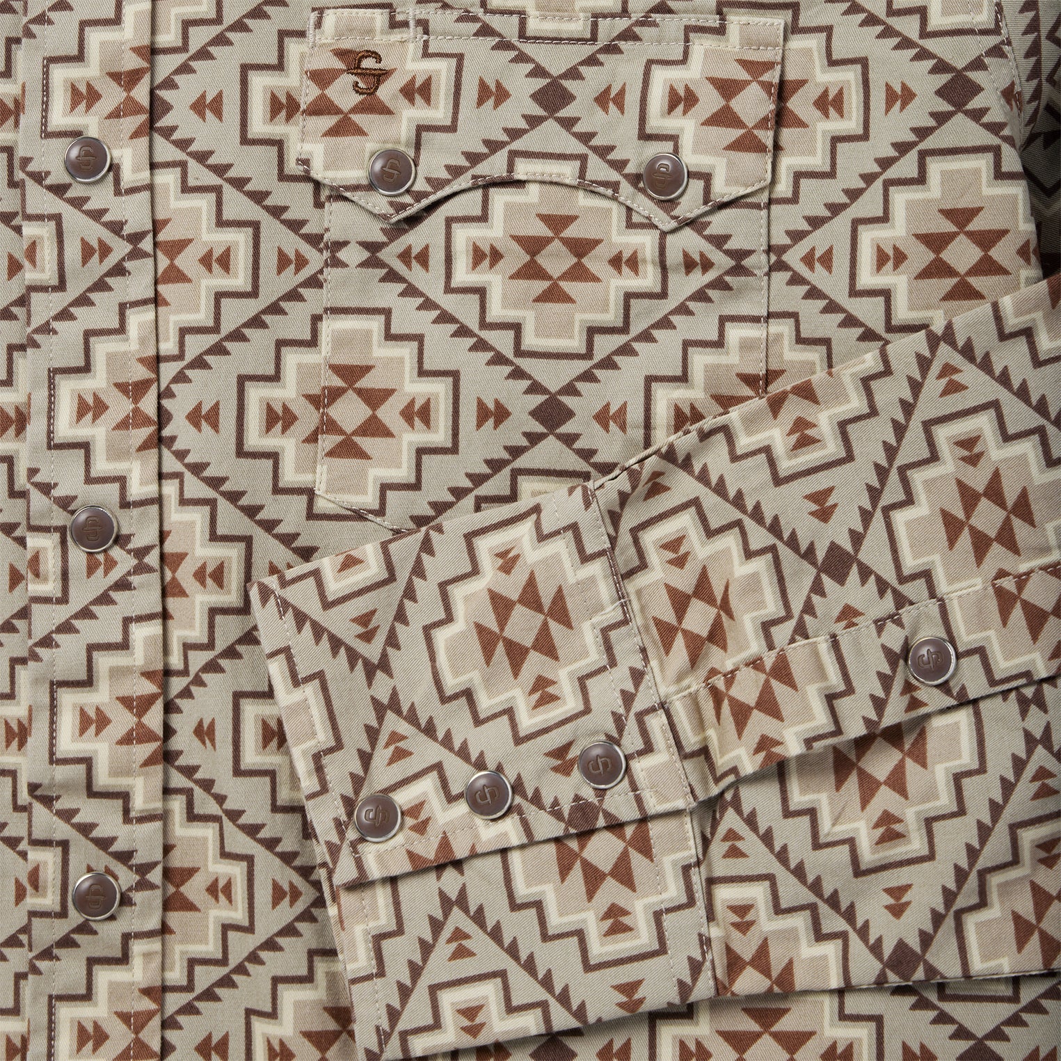 Stetson Brown Aztec Poplin Western Shirt