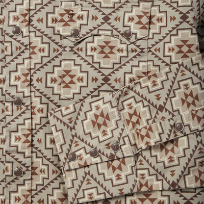 Stetson Brown Aztec Poplin Western Shirt
