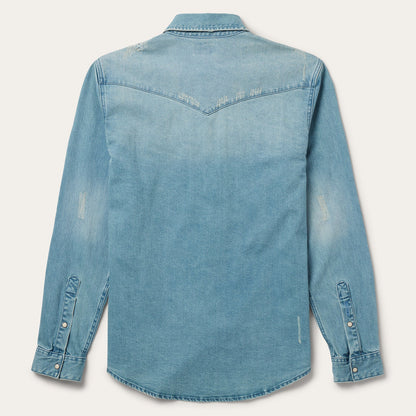 Stetson Distressed Denim Western Shirt
