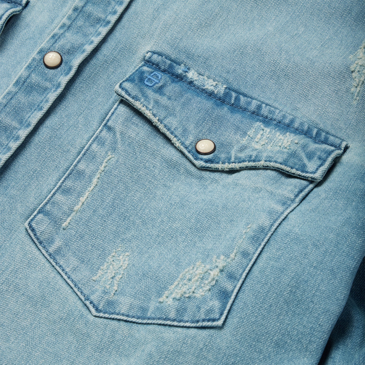Stetson Distressed Denim Western Shirt