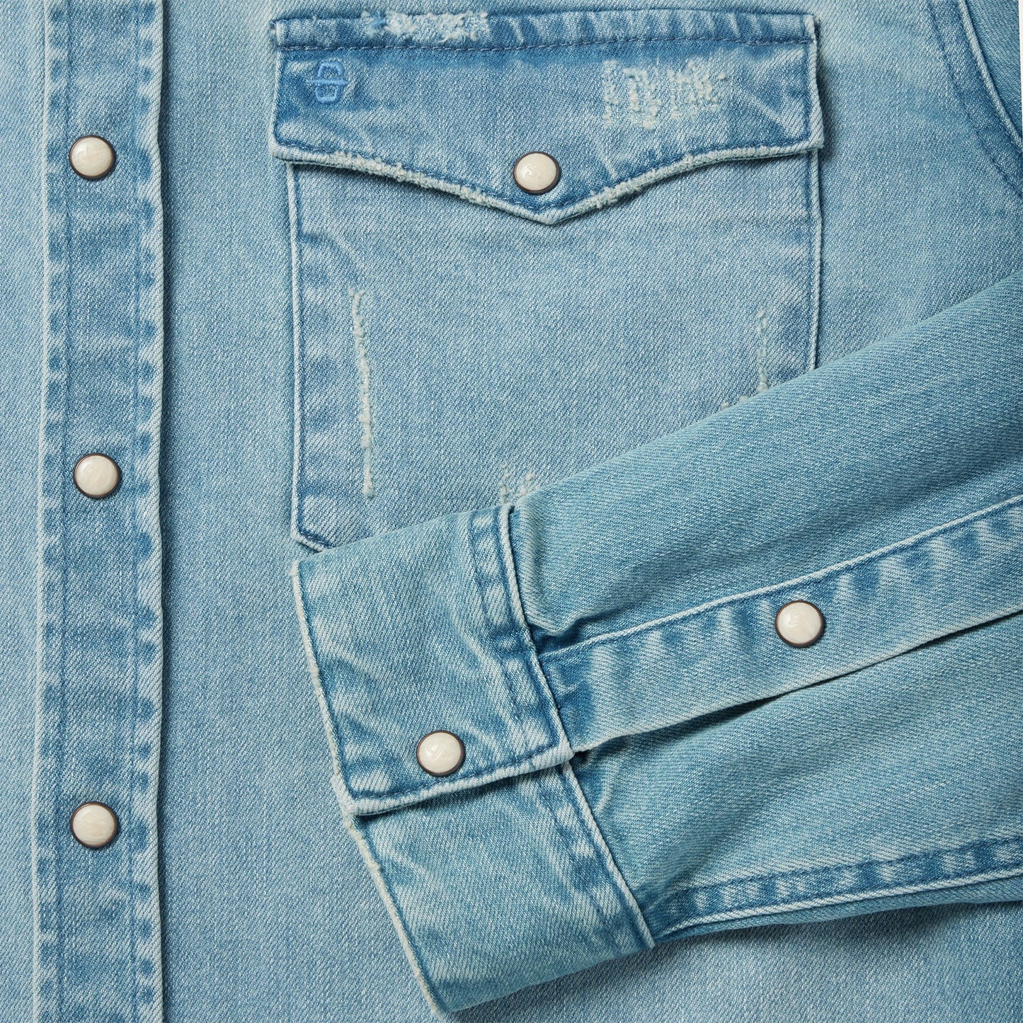 Stetson Distressed Denim Western Shirt