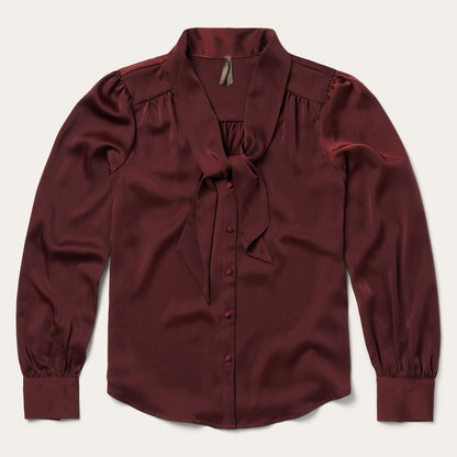Stetson Wine Satin Blouse