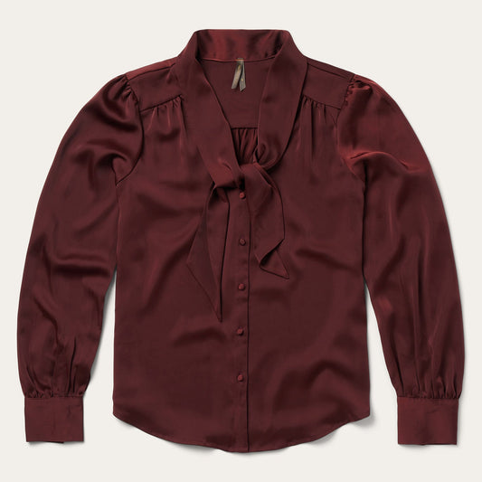 Stetson Wine Satin Blouse