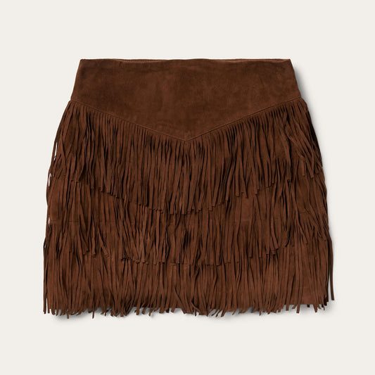 Stetson Lamb Suede Fringe Mini Skirt