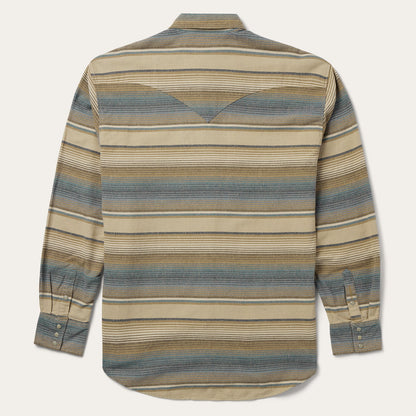 Stetson Blue Stripe Flannel Western Shirt