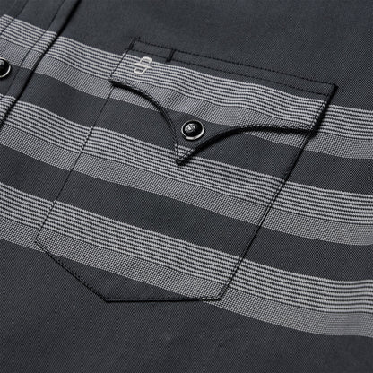 Stetson Border Stripe Twill Western Shirt