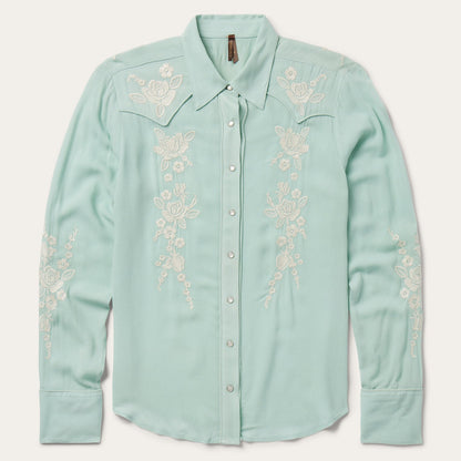 Stetson Aqua Crepe Western Shirt