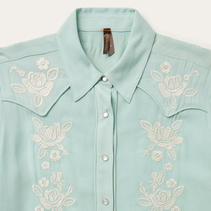 Stetson Aqua Crepe Western Shirt