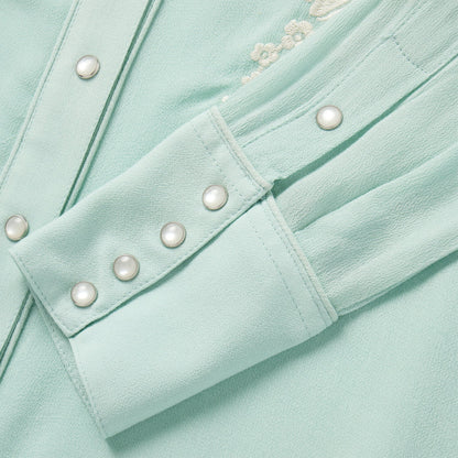 Stetson Aqua Crepe Western Shirt