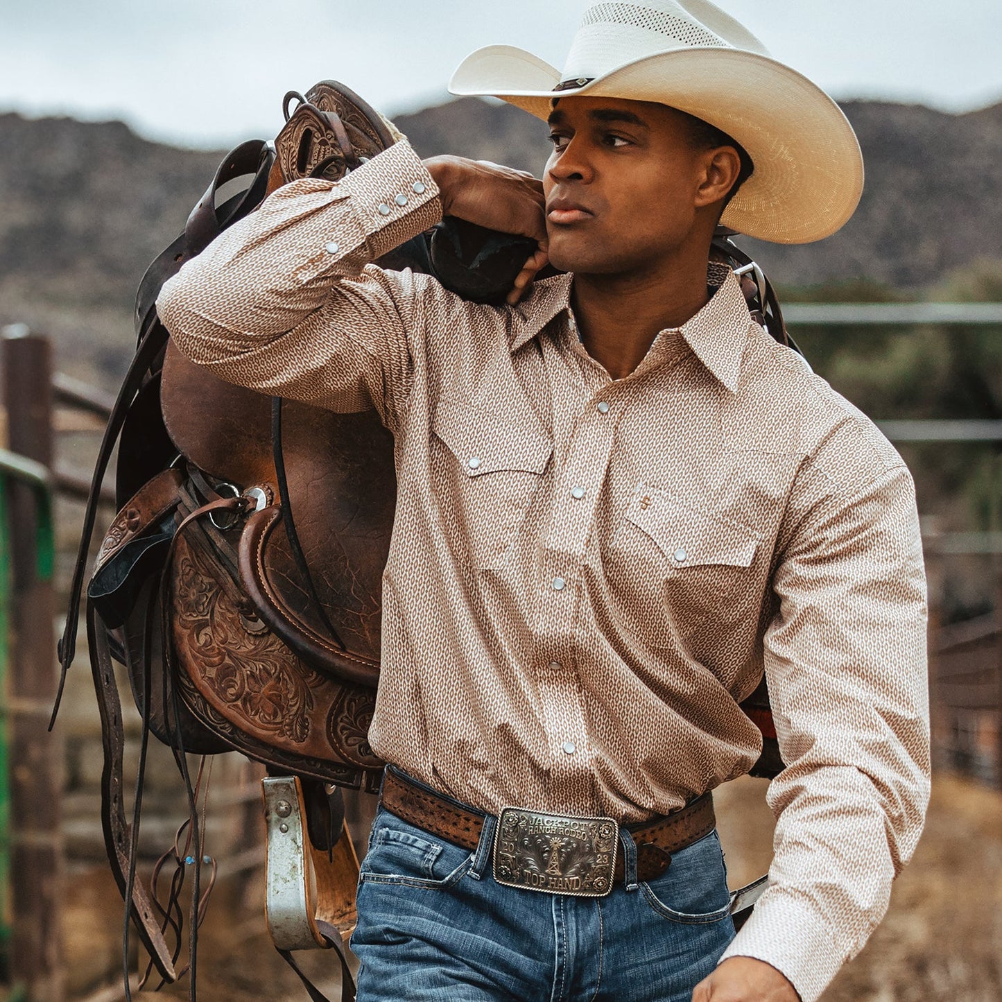Stetson Diamond Print Western Shirt