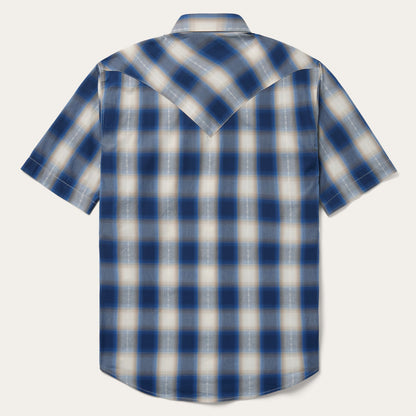 Stetson Blue Ombre Plaid Short Sleeve Western Shirt