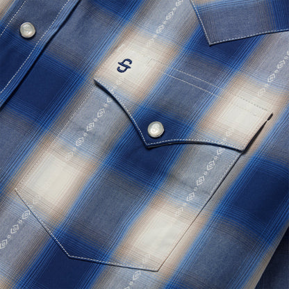 Stetson Blue Ombre Plaid Short Sleeve Western Shirt