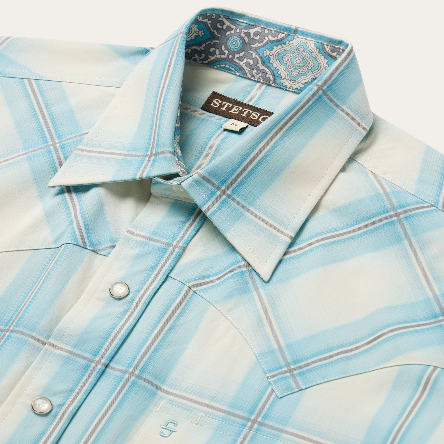 Stetson Ombre Plaid Short Sleeve Western Shirt