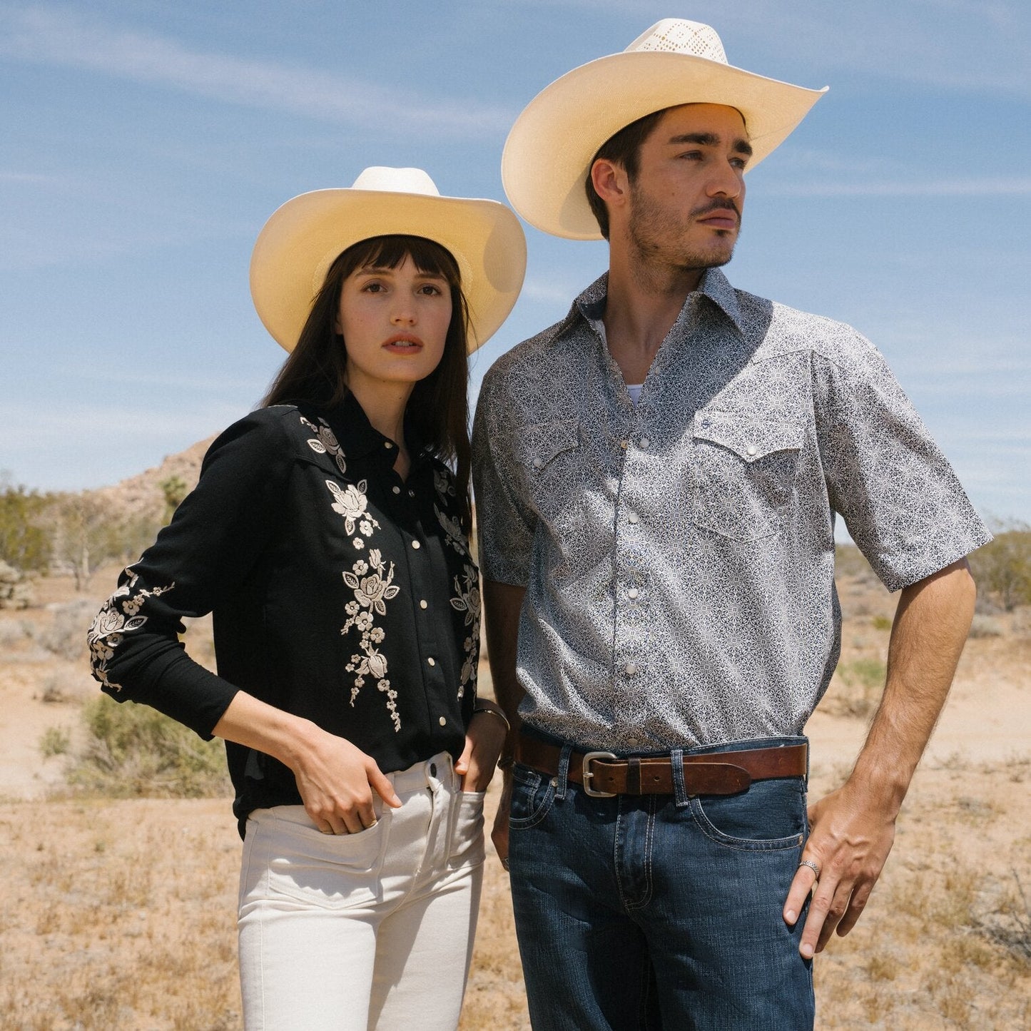 Stetson Navy Print Short Sleeve Western Shirt