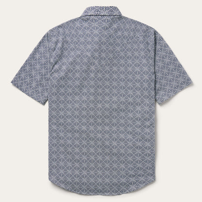 Stetson Navy Print Short Sleeve Western Shirt