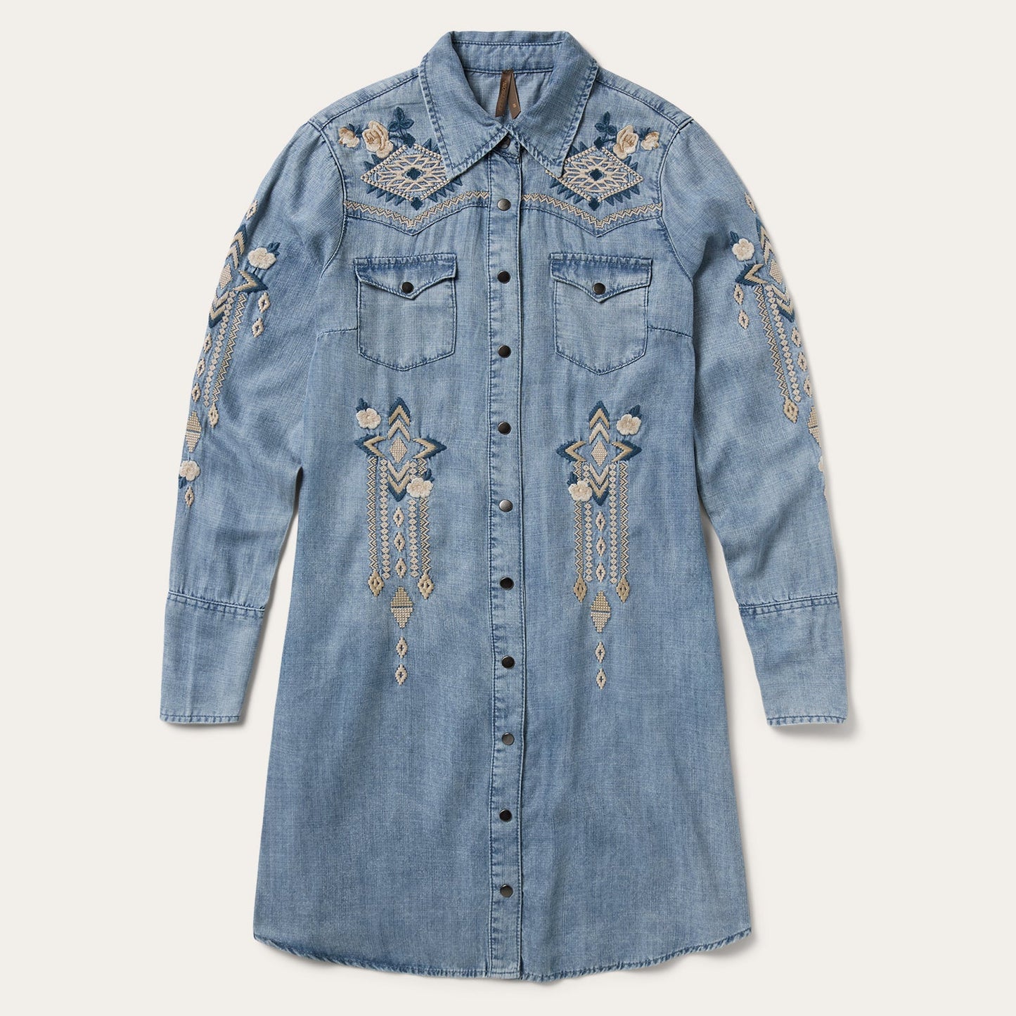 Stetson Embroidered Denim Twill Shirt Dress