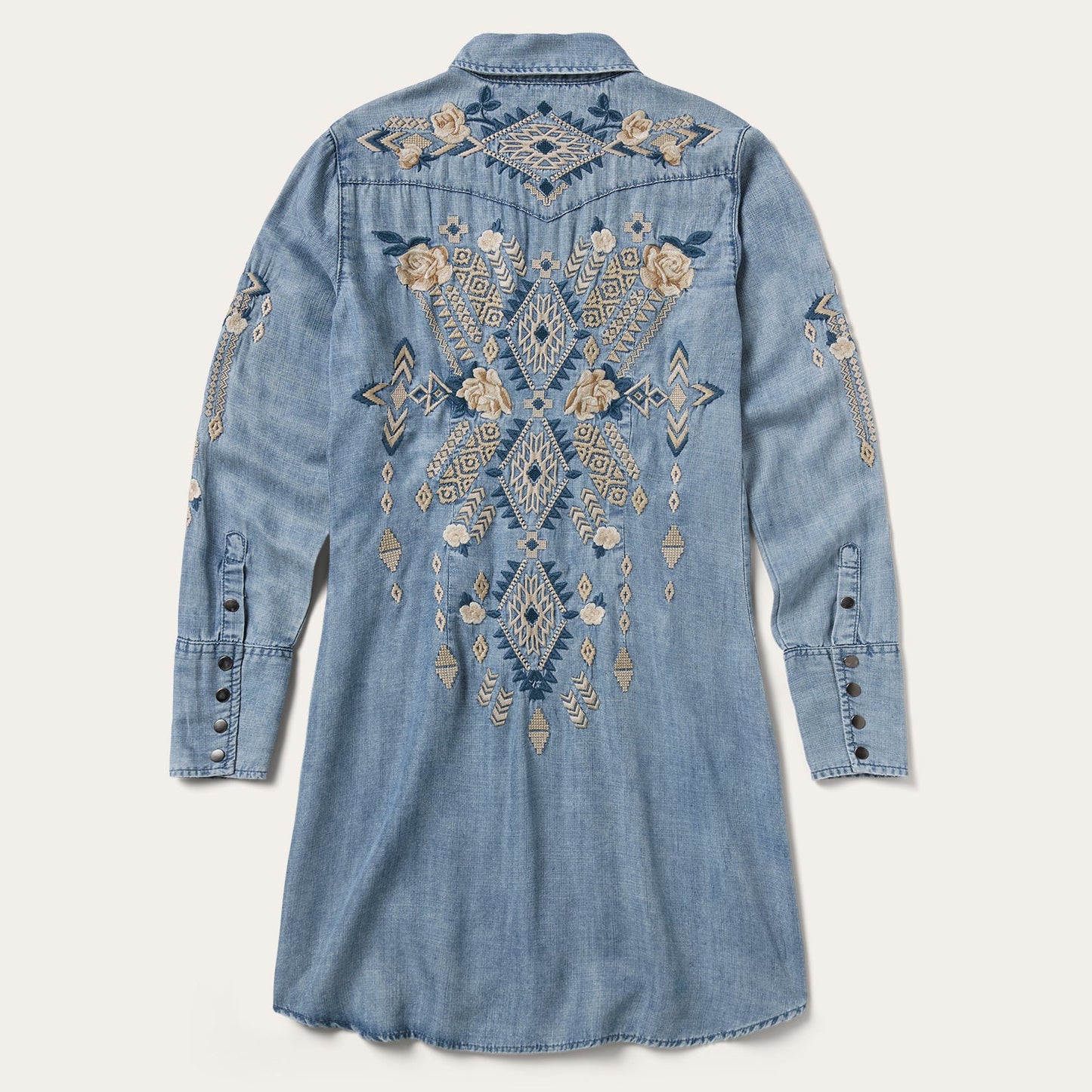 Stetson Embroidered Denim Twill Shirt Dress