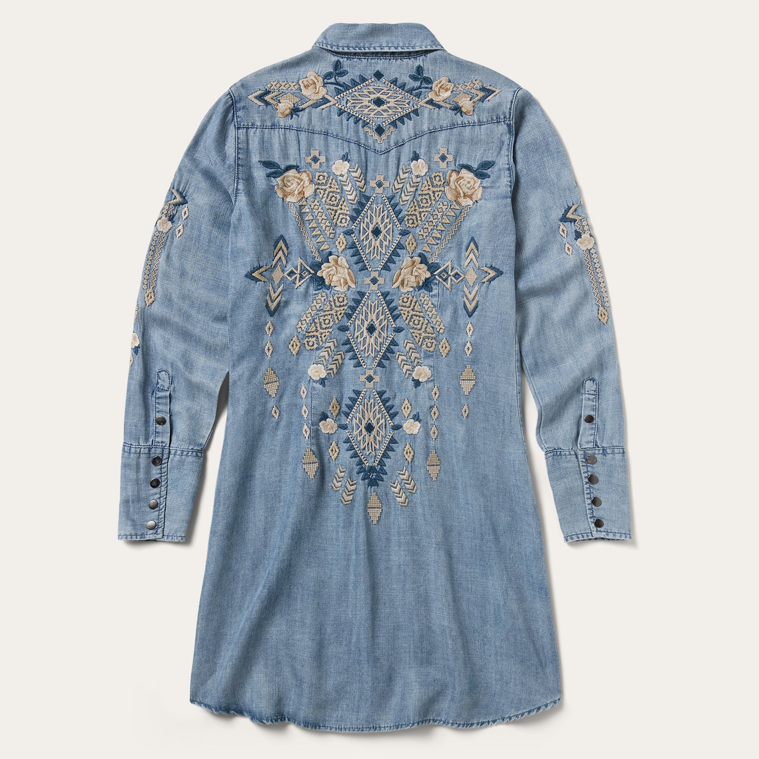 Stetson Embroidered Denim Twill Shirt Dress