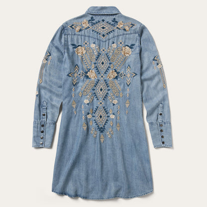 Stetson Embroidered Denim Twill Shirt Dress