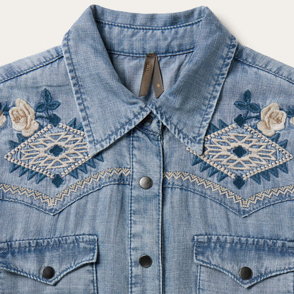 Stetson Embroidered Denim Twill Shirt Dress