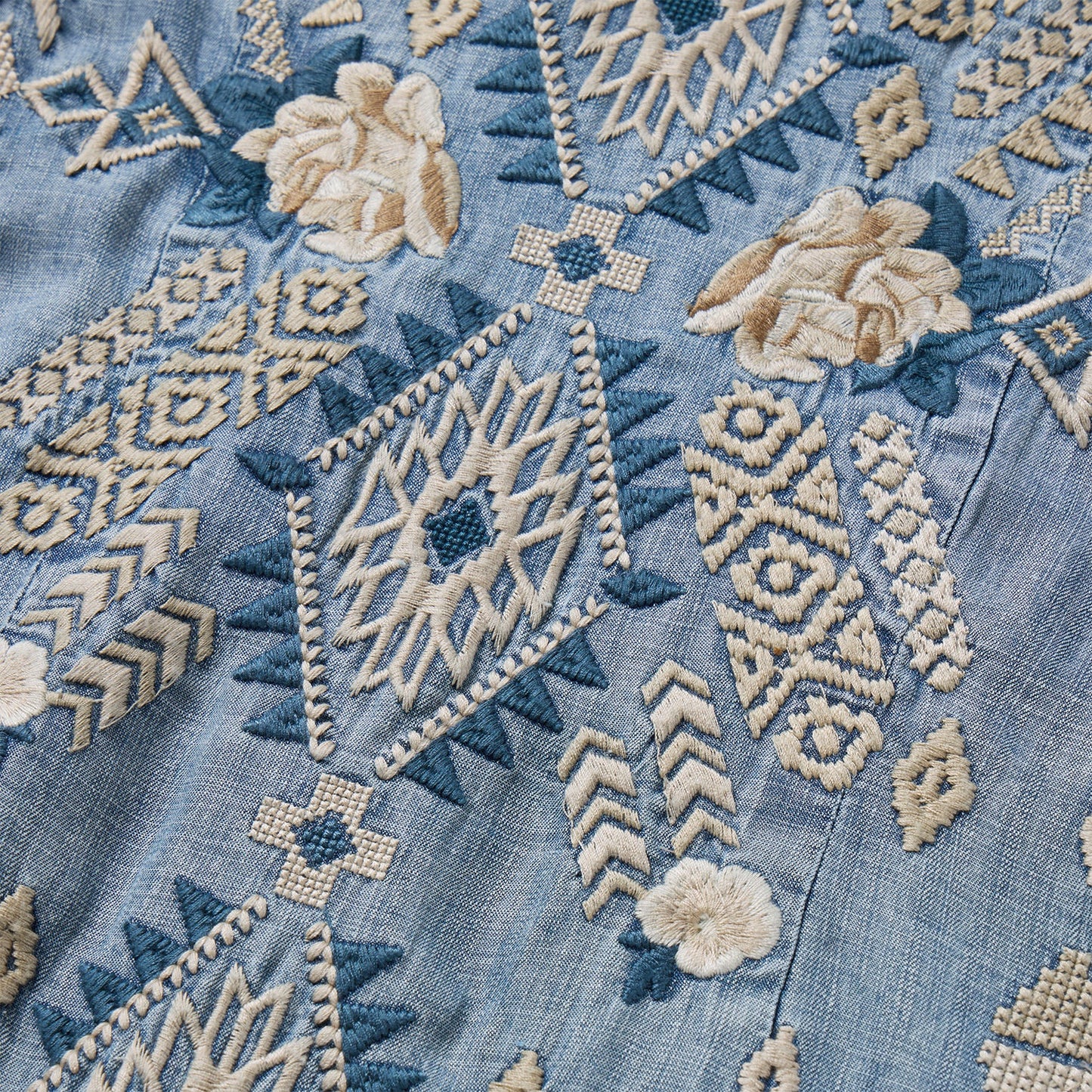 Stetson Embroidered Denim Twill Shirt Dress