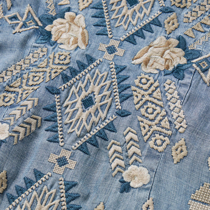 Stetson Embroidered Denim Twill Shirt Dress