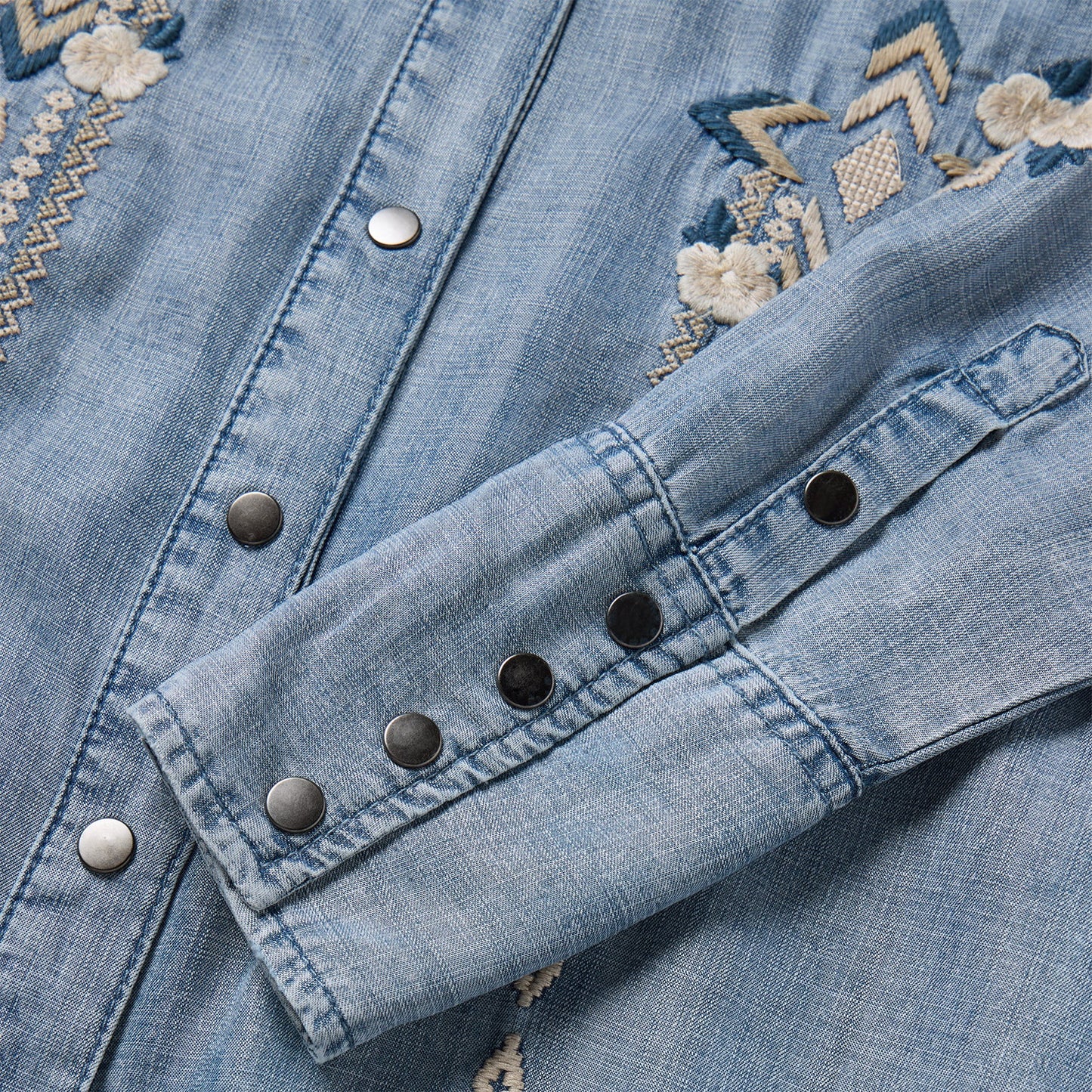 Stetson Embroidered Denim Twill Shirt Dress