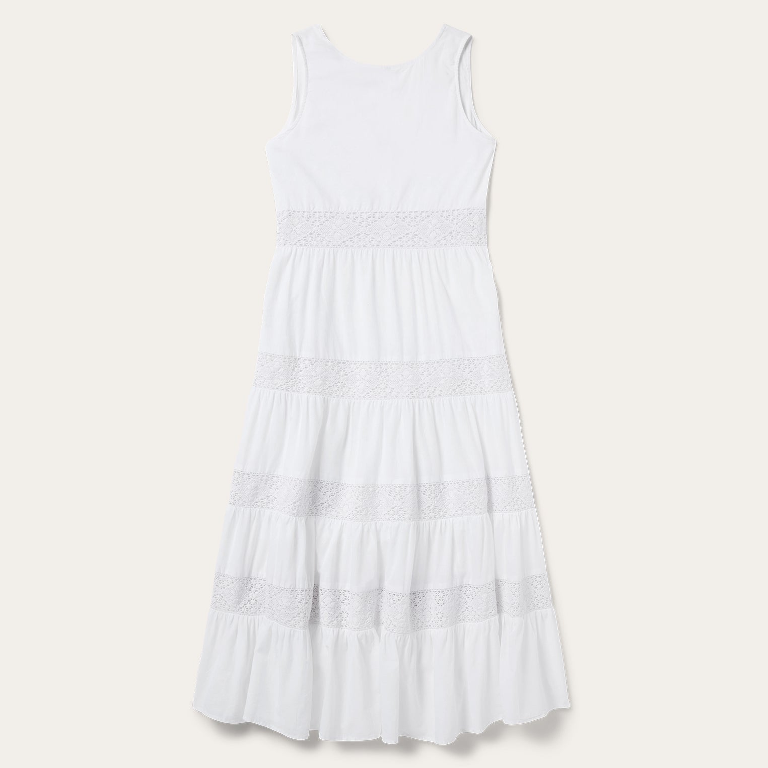 Stetson White Cotton Lawn Sleeveless Dress