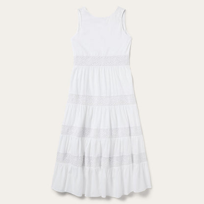 Stetson White Cotton Lawn Sleeveless Dress
