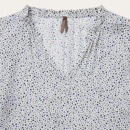 Stetson Stars Print Peasant Blouse