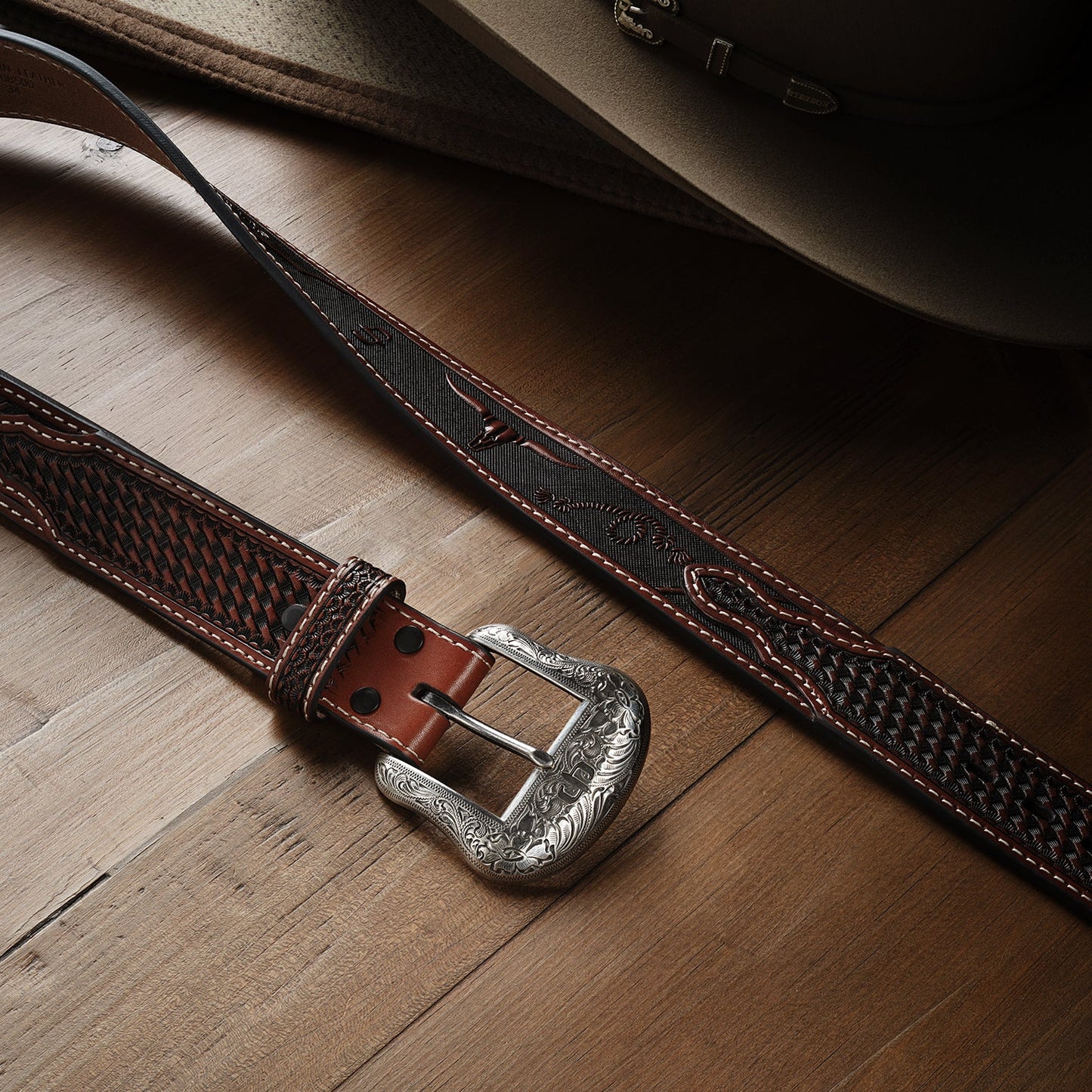 Stetson Western Icons Tooled Belt