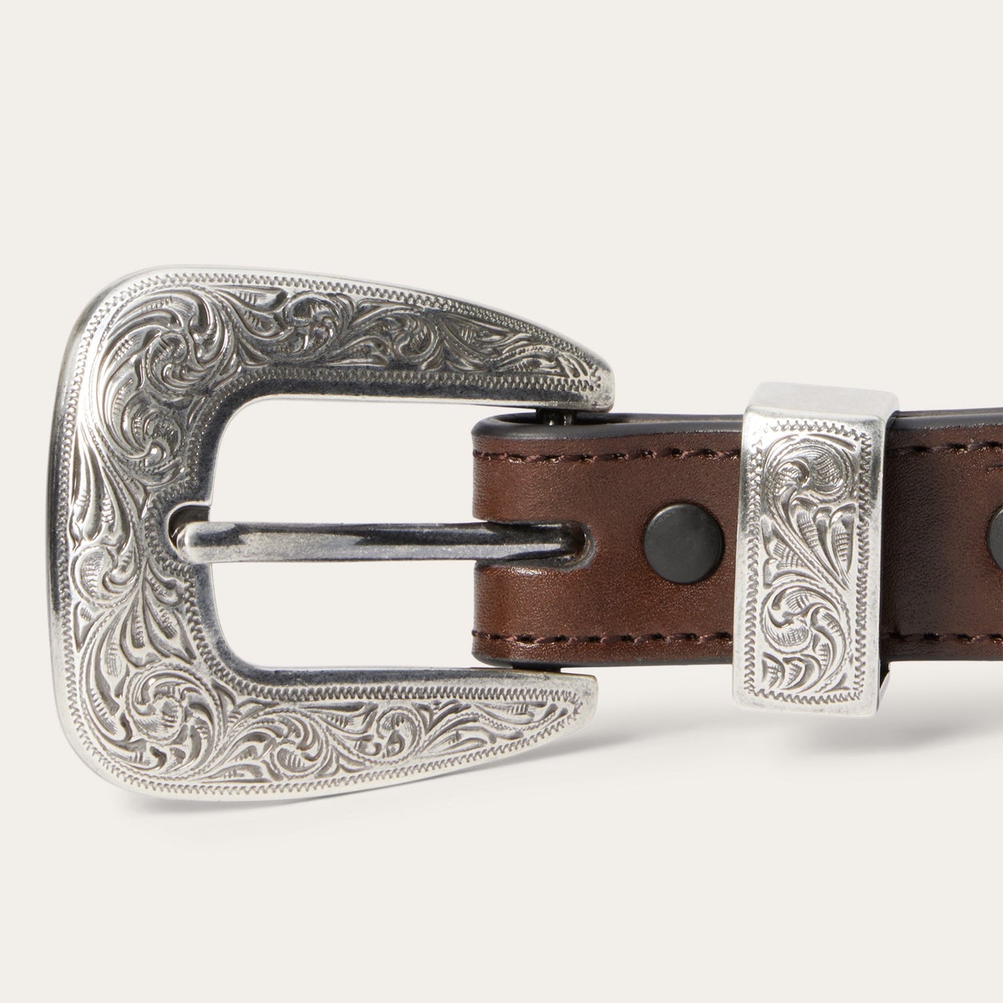 Stetson Croco Print Tooled Tapered Belt