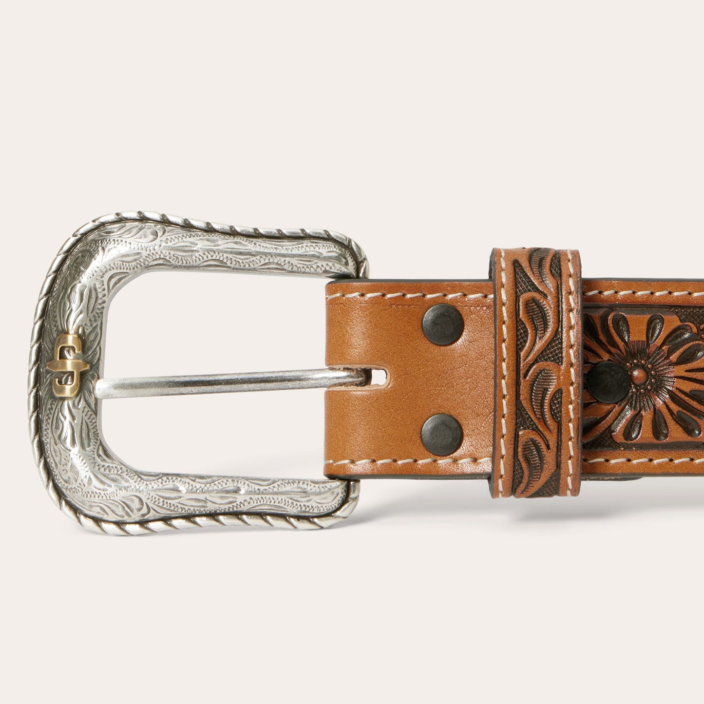 Stetson Tooled Tab Belt