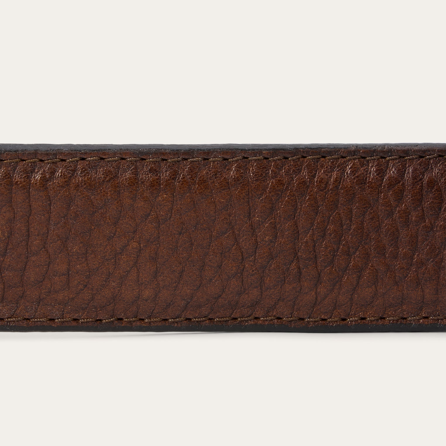 Stetson Bison Leather Tooled Tab Belt