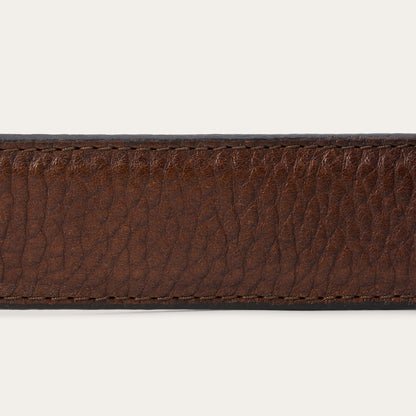 Stetson Bison Leather Tooled Tab Belt
