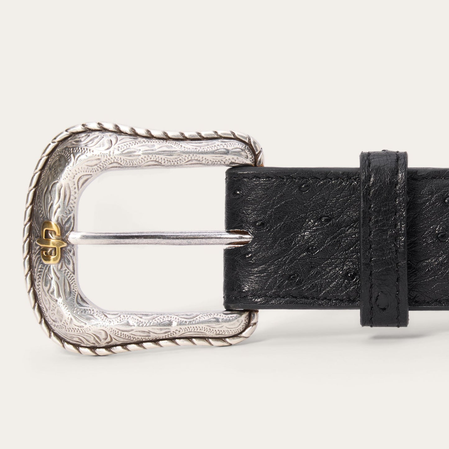 Stetson Ostrich Western Tab Belt