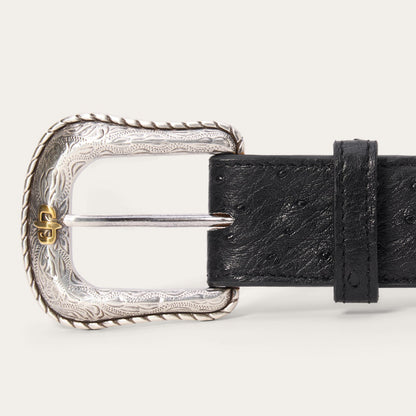 Stetson Ostrich Western Tab Belt