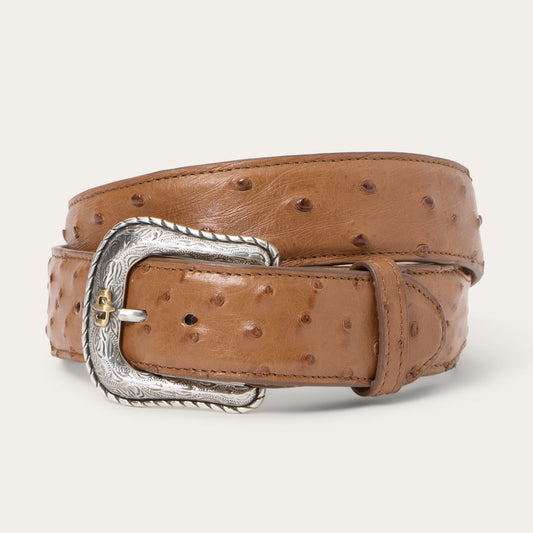 Stetson Ostrich Western Tab Belt
