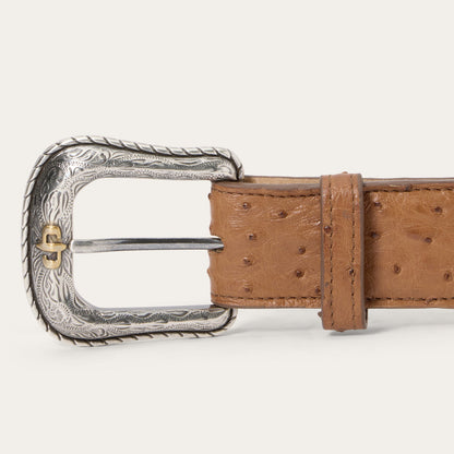 Stetson Ostrich Western Tab Belt