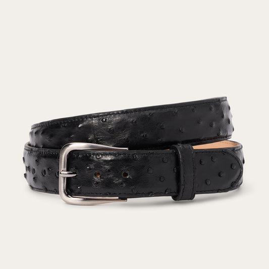Stetson Ostrich Western Tab Belt - 1 1/4" Width