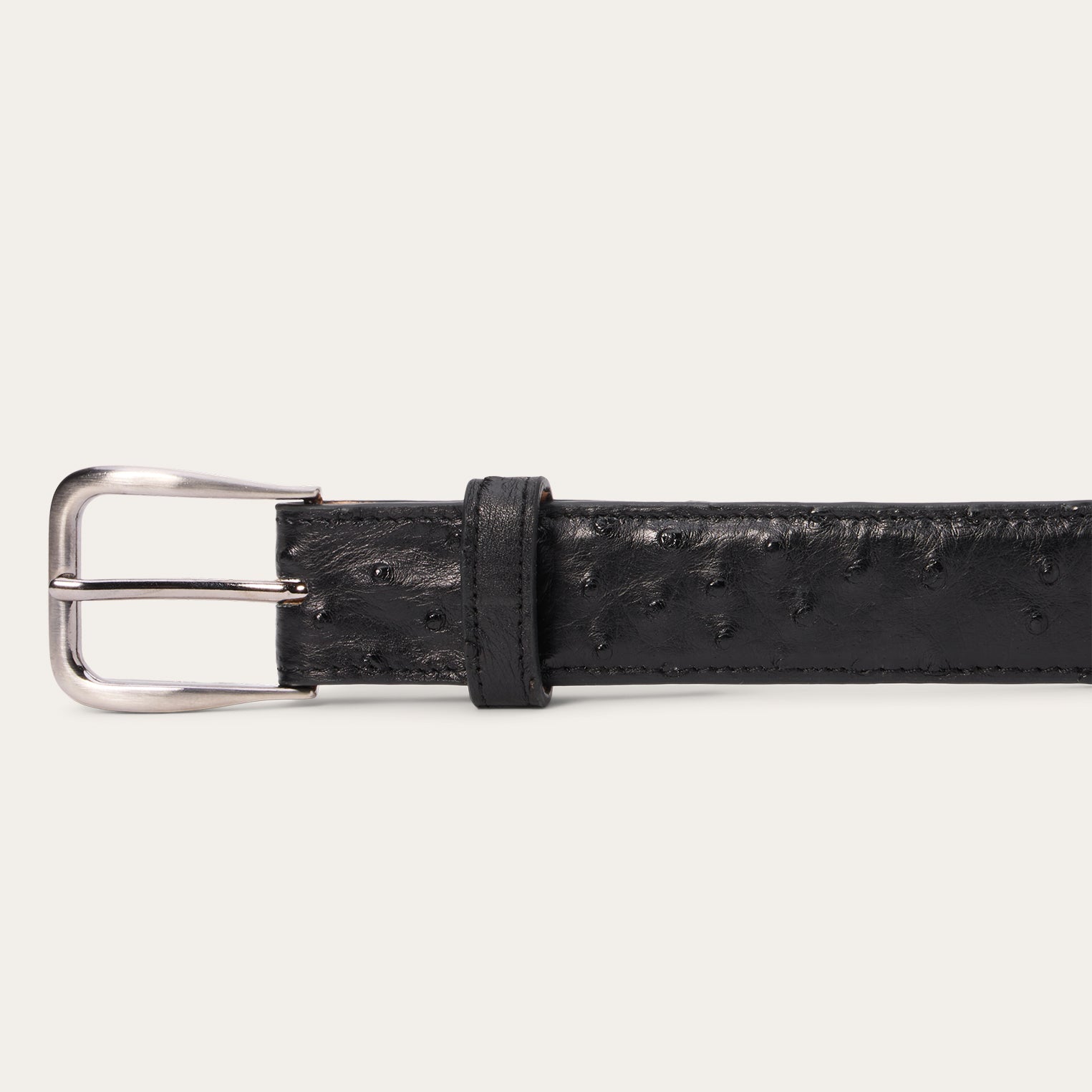 Stetson Ostrich Western Tab Belt - 1 1/4" Width