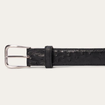 Stetson Ostrich Western Tab Belt - 1 1/4" Width