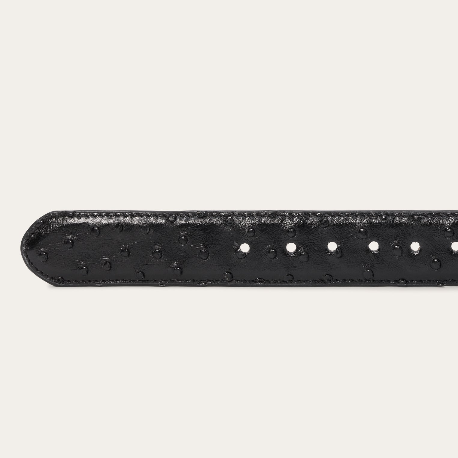 Stetson Ostrich Western Tab Belt - 1 1/4" Width