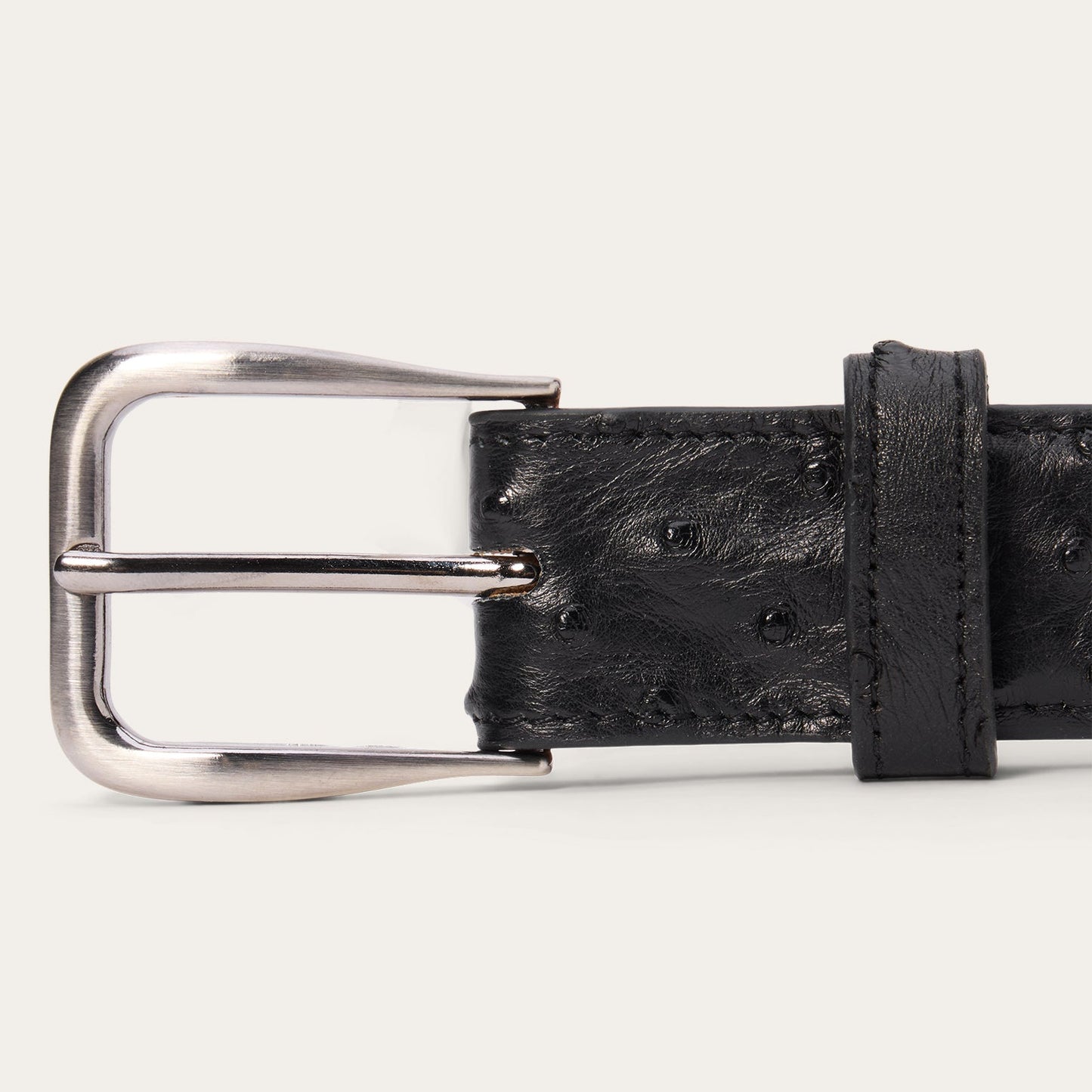 Stetson Ostrich Western Tab Belt - 1 1/4" Width