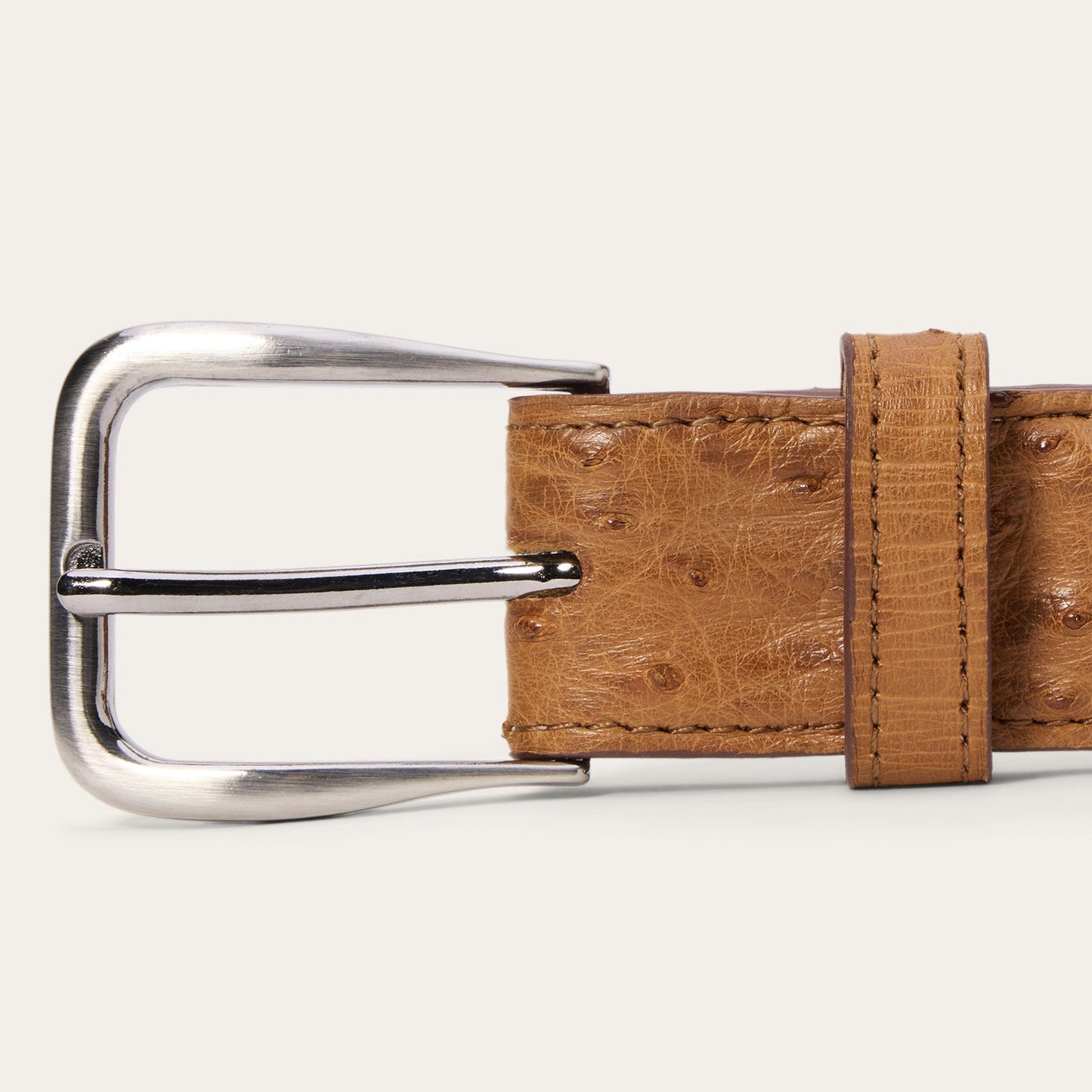 Stetson Ostrich Western Tab Belt - 1 1/4" Width