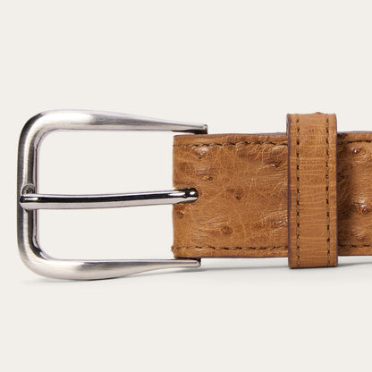 Stetson Ostrich Western Tab Belt - 1 1/4" Width